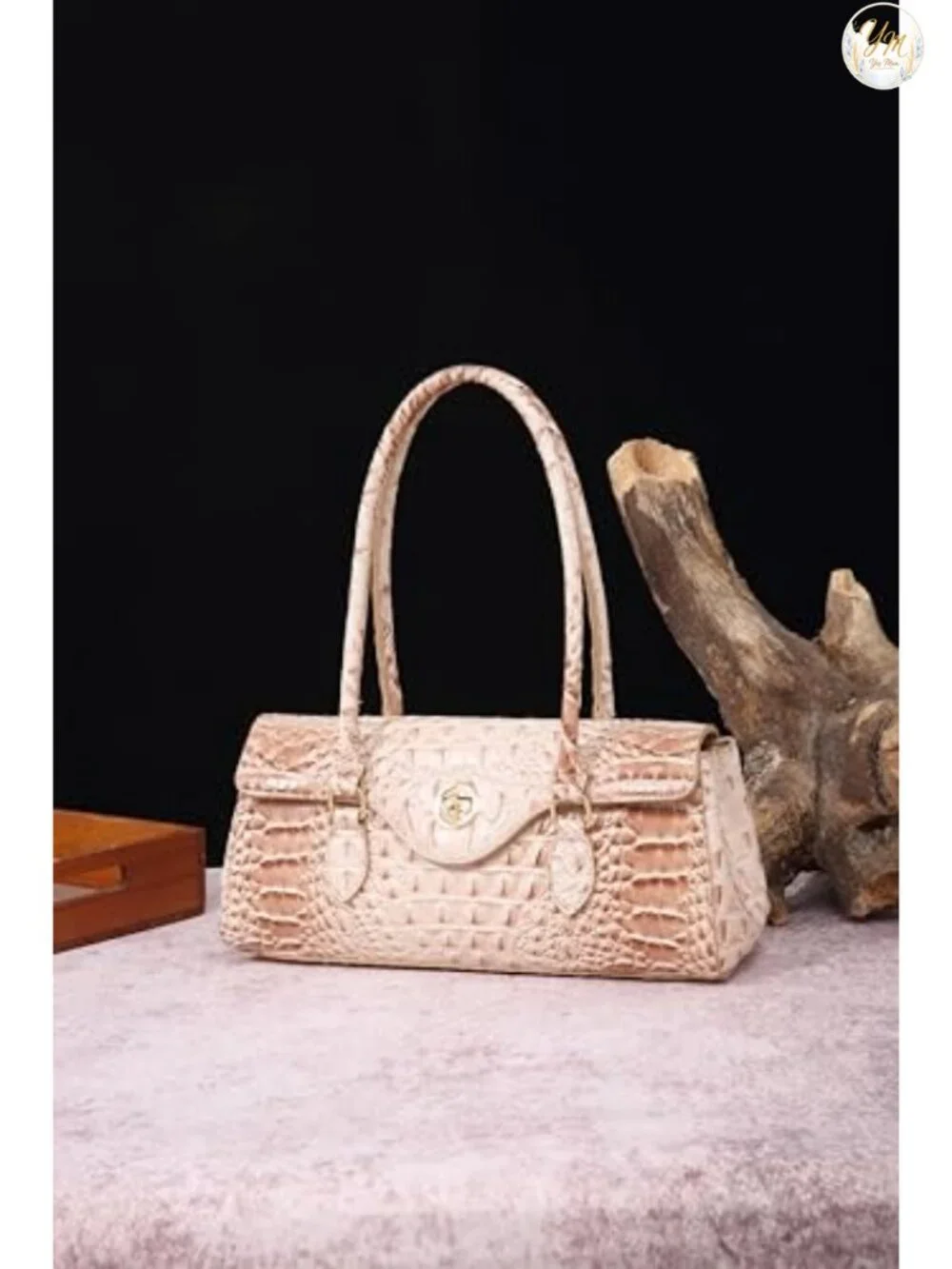 Women's Crocodile Pattern PU Leather Satchel Tote Handbag - Top Handle Purse